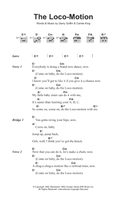 page one of The Loco-Motion (Guitar Chords/Lyrics)
