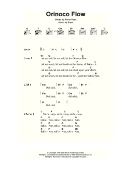 page one of Orinoco Flow (Guitar Chords/Lyrics)