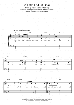 page one of A Little Fall Of Rain (from Les Miserables) (Beginner Piano (Abridged))