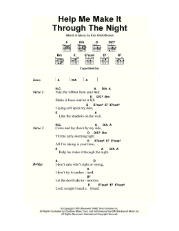 page one of Help Me Make It Through The Night (Guitar Chords/Lyrics)