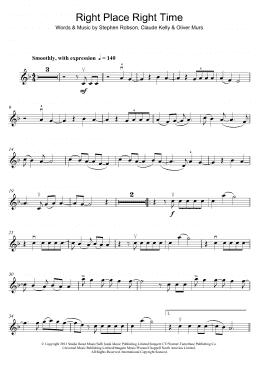 page one of Right Place Right Time (Violin Solo)