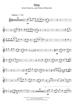 page one of Stay (Flute Solo)