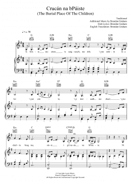 page one of Crucan Na Bpaiste (Piano, Vocal & Guitar Chords)