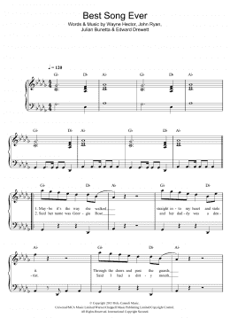 page one of Best Song Ever (Easy Piano)