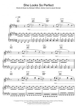 page one of She Looks So Perfect (Piano, Vocal & Guitar Chords)