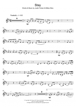 page one of Stay (Clarinet Solo)