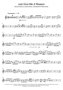 page one of Just Give Me A Reason (featuring Nate Ruess) (Alto Sax Solo)