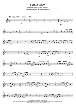 page one of Panic Cord (Clarinet Solo)