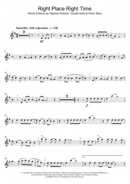 page one of Right Place Right Time (Clarinet Solo)