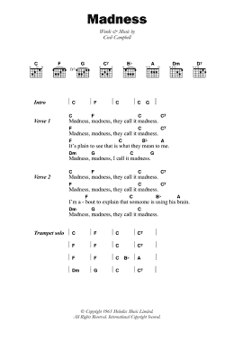page one of Madness (Guitar Chords/Lyrics)