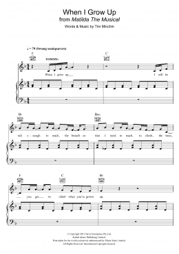 page one of When I Grow Up (From 'Matilda The Musical') (Piano, Vocal & Guitar Chords)