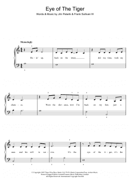 page one of Eye Of The Tiger (Easy Piano)