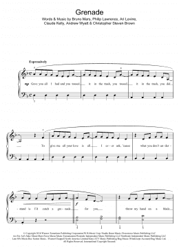 page one of Grenade (Beginner Piano (Abridged))