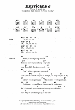 page one of Hurricane J (Guitar Chords/Lyrics)