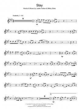 page one of Stay (Lead Sheet / Fake Book)
