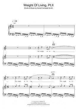 page one of Weight Of Living, Pt. II (Piano, Vocal & Guitar Chords)