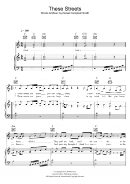 page one of These Streets (Piano, Vocal & Guitar Chords)