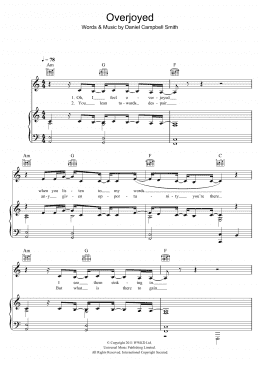 page one of Overjoyed (Piano, Vocal & Guitar Chords)