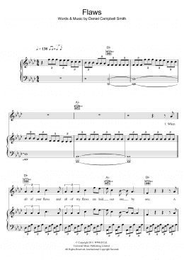 page one of Flaws (Piano, Vocal & Guitar Chords)
