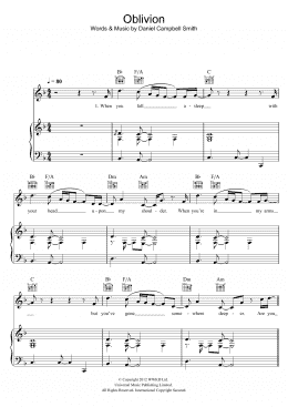 page one of Oblivion (Piano, Vocal & Guitar Chords)