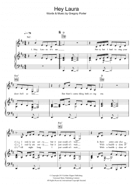 page one of Hey Laura (Piano, Vocal & Guitar Chords)