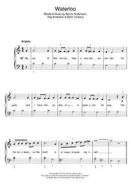 page one of Waterloo (Beginner Piano (Abridged))