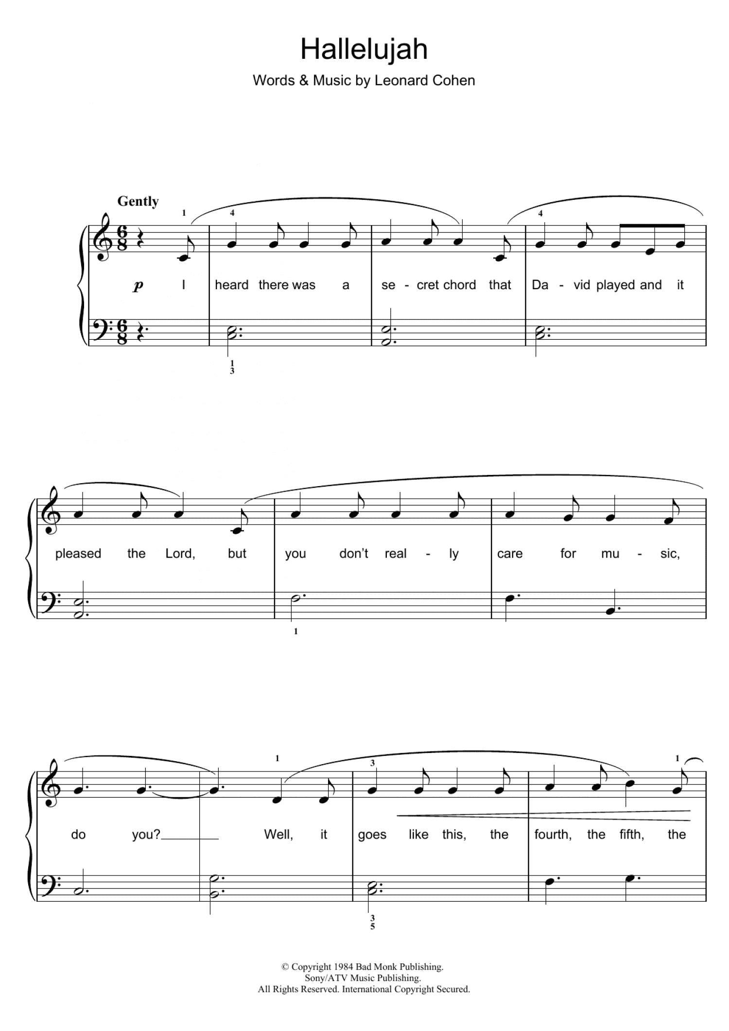 Hallelujah (Easy Piano)