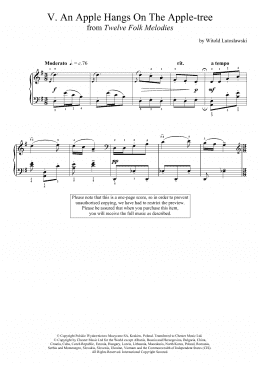 page one of An Apple Hangs On The Apple-Tree (Piano Solo)
