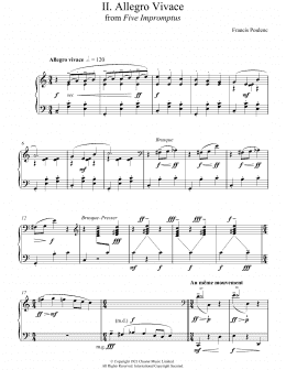 page one of Allegro Vivace (From Five Impromptus) (Piano Solo)