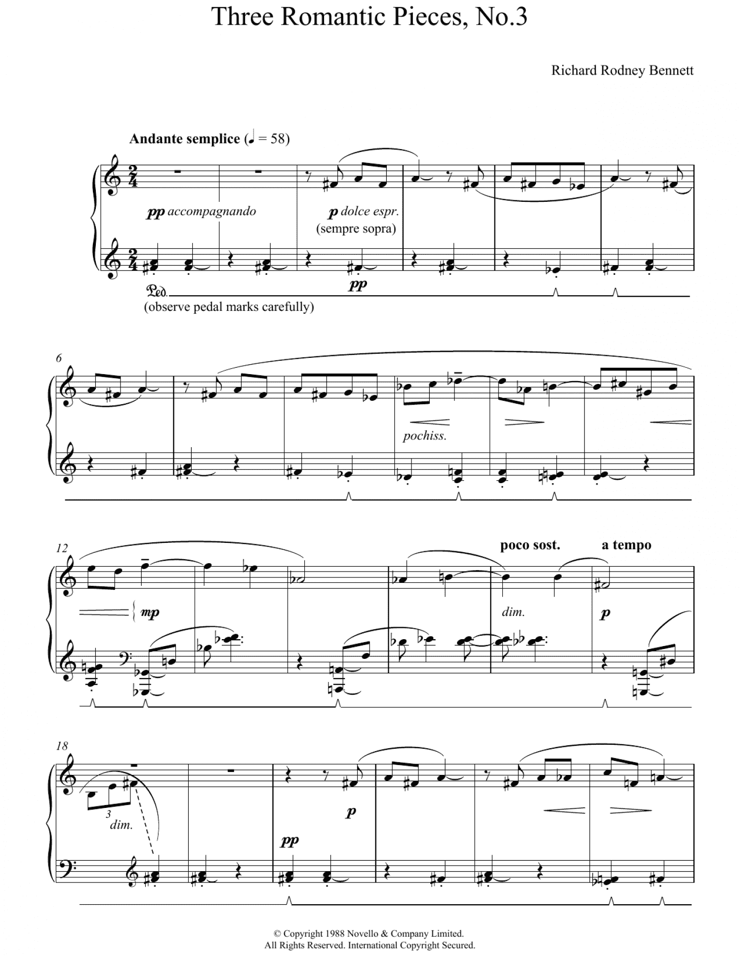 Three Romantic Pieces, No.3 (Piano Solo)