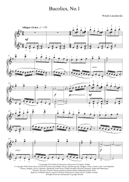 page one of Bucolics, No.1 (Piano Solo)