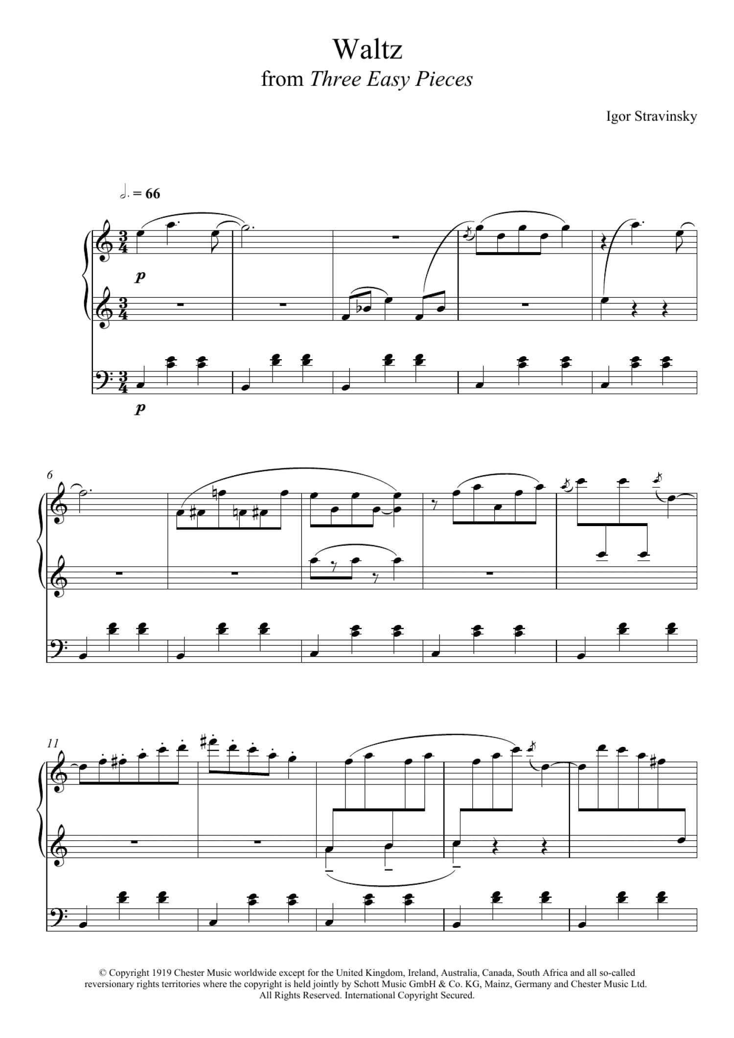 Three Easy Pieces - Waltz (Piano Solo)