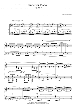 page one of Suite for Piano - III. Vif (Piano Solo)