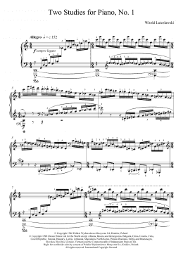 page one of Two Studies For Piano, 1. Allegro (Piano Solo)