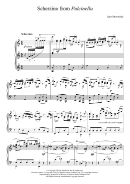page one of Scherzino from Pulcinella (Piano Solo)