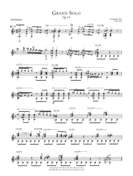 page one of Grand Solo Opus 14 (Easy Guitar)