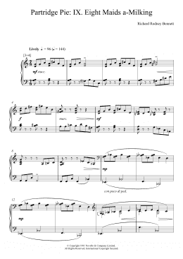 page one of Eight Maids A-Milking (from Partridge Pie) (Piano Solo)