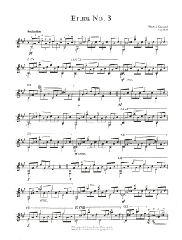 page one of Etude No. 3 (Solo Guitar)