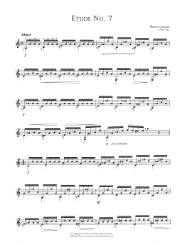 page one of Etude No. 7 (Solo Guitar)