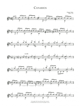 page one of Canarios (Solo Guitar)