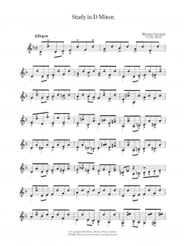 page one of Study In D Minor (Easy Guitar)