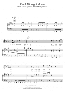 page one of I'm A Midnight Mover (Piano, Vocal & Guitar Chords)