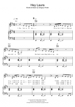 page one of Hey Laura (Piano, Vocal & Guitar Chords)