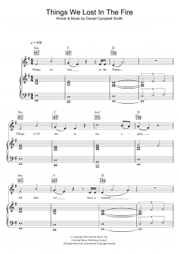 page one of Things We Lost In The Fire (Piano, Vocal & Guitar Chords)