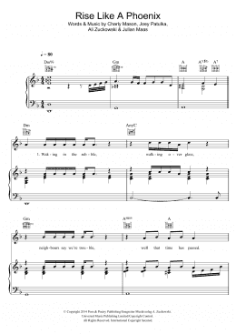 page one of Rise Like A Phoenix (Piano, Vocal & Guitar Chords)