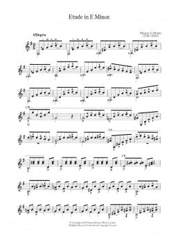 page one of Etude In E Minor (Easy Guitar)
