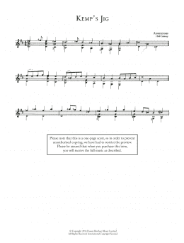 page one of Kemp's Jig (Easy Guitar)