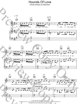 page one of Hounds Of Love (Piano, Vocal & Guitar Chords)