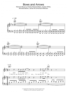page one of Bows & Arrows (Piano, Vocal & Guitar Chords)