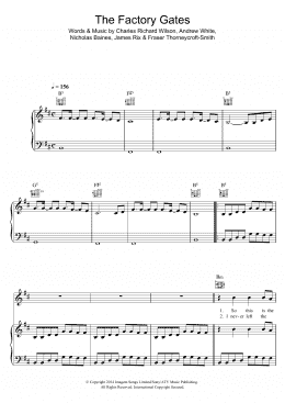 page one of The Factory Gates (Piano, Vocal & Guitar Chords)